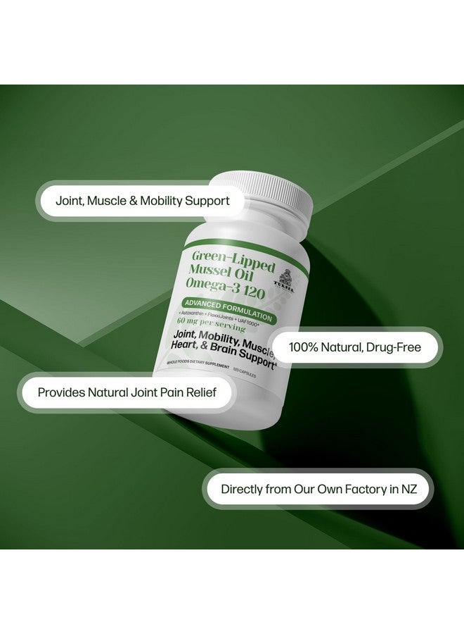 TURNER New Zealand Green Lipped Omega-3 Mussel Oil, 53x Higher Potency with UAF1000+ Super Antioxidant for Superior Joint Comfort & Mobility, No Fishy Aftertaste, 1 Bottle, 120 Softgels - Image 4