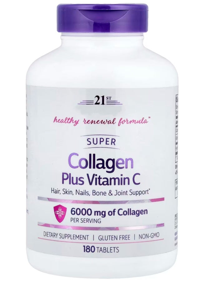 21st Super Collagen Plus Vitamin C Tablets 180 Count | Skin, Hair & Joint Support Supplement - Image 1