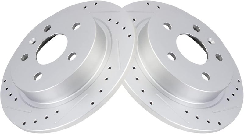 TRQ Rear Brake Rotor Set G Coated Solid Drilled Slotted Compatible with 2012-2016 Buick LaCrosse 2011-2017 Regal 2013-2015 Chevrolet Malibu 2016 Malibu Limited - Image 3