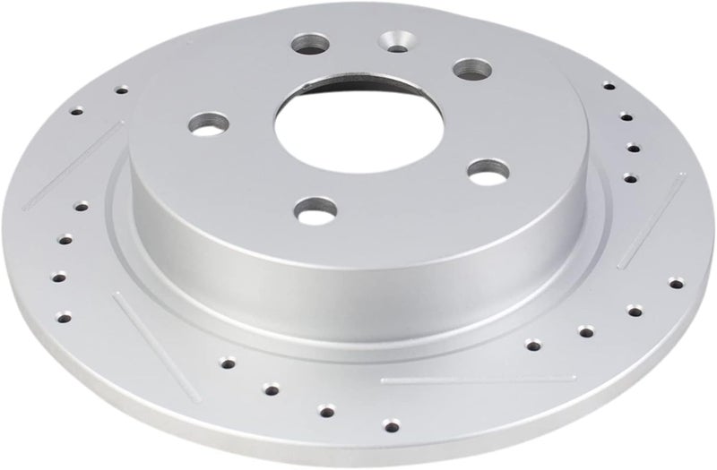 TRQ Rear Brake Rotor Set G Coated Solid Drilled Slotted Compatible with 2012-2016 Buick LaCrosse 2011-2017 Regal 2013-2015 Chevrolet Malibu 2016 Malibu Limited - Image 5