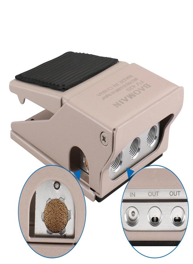 Baomain Pneumatic Foot Pedal Valve FV-420 Momentary 4 Way 2 Position 1/4" PT Threaded Nonslip Rubber - Image 4