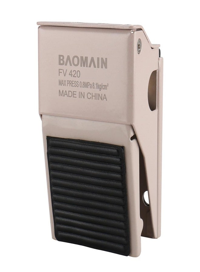 Baomain Pneumatic Foot Pedal Valve FV-420 Momentary 4 Way 2 Position 1/4" PT Threaded Nonslip Rubber - Image 3