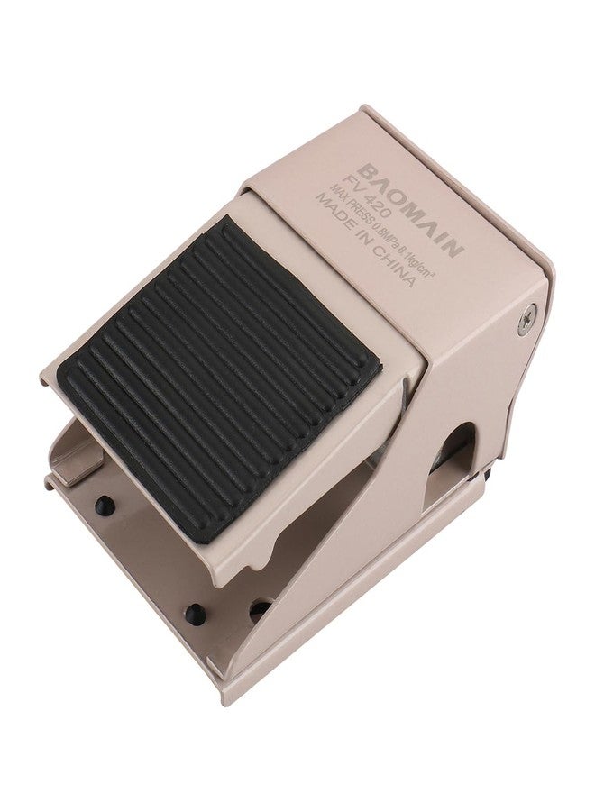 Baomain Pneumatic Foot Pedal Valve FV-420 Momentary 4 Way 2 Position 1/4" PT Threaded Nonslip Rubber - Image 1