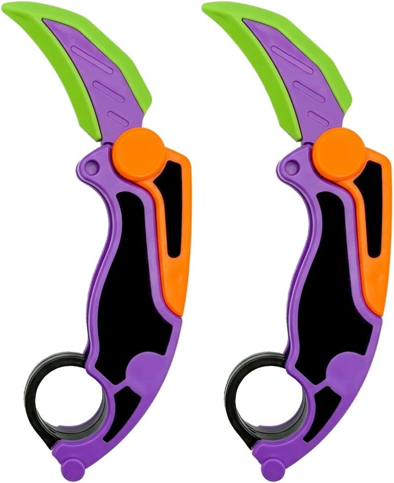 Dreamplay Fidget Gravity Karambit Knife, 2 Pcs 3D Printed Gravity Toys Fake Knife Perfect for Anxiety Stress Relief Autism and ADD - Image 1