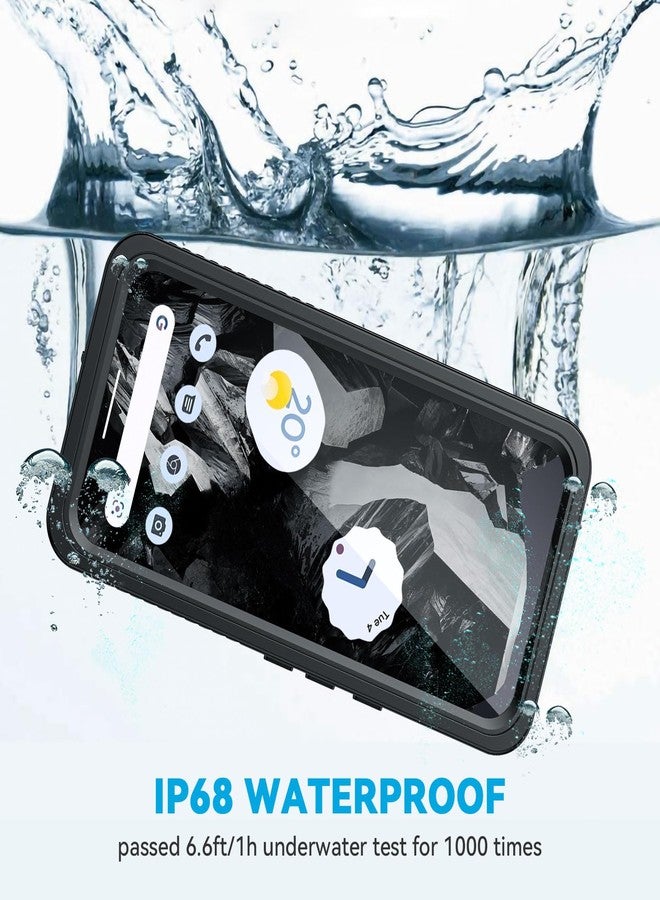 جراب Lanhiem لهاتف Pixel 8a، مقاوم للماء والغبار بمعيار IP68، مزود بواقي شاشة مدمج، جراب متين مقاوم للصدمات لكامل هيكل الهاتف، لون أسود أوبسيديان - Image 2