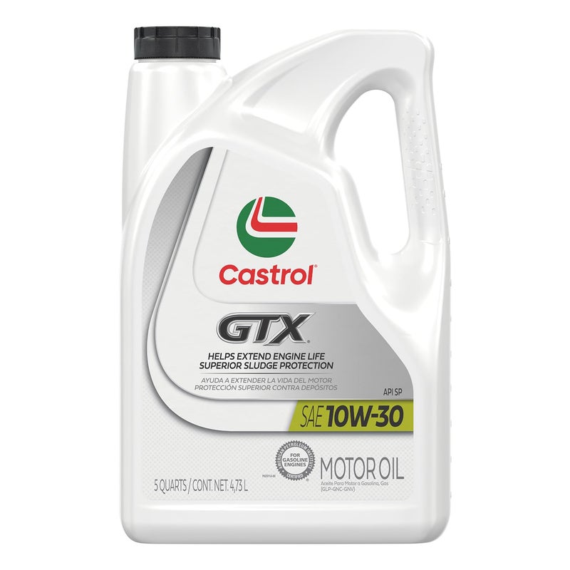 Castrol GTX 10W-30 Conventional Motor Oil, 5 Quarts - Image 1