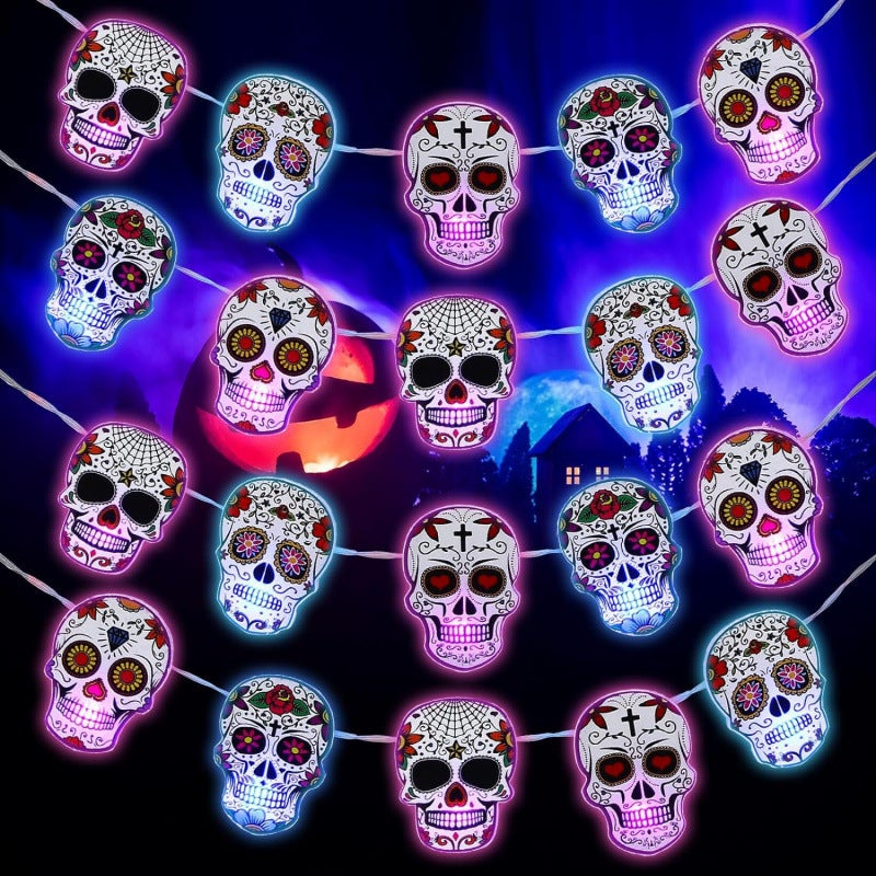 Led  String Lights Pumpkin Lantern Ghost Skull Spider Ghost Festival Waterproof Decorative Lights USB Battery Light String Lighting - Image 1