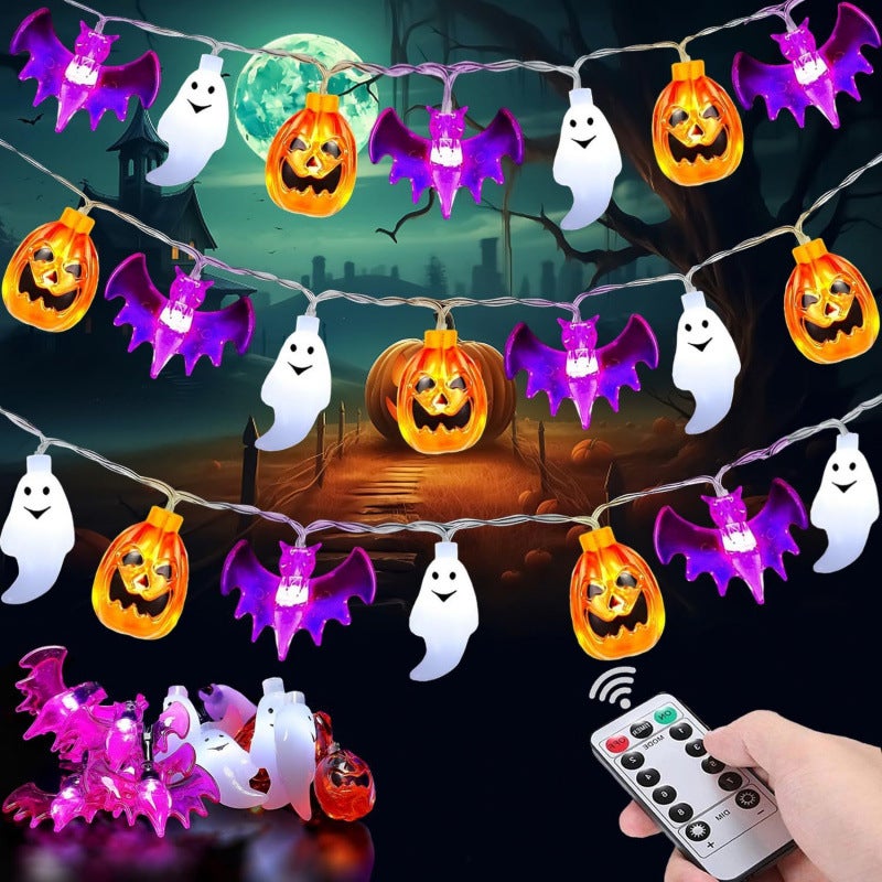 Led  String Lights Pumpkin Lantern Ghost Skull Spider Ghost Festival Waterproof Decorative Lights USB Battery Light String Lighting - Image 4