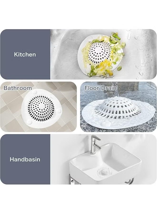Generic 4 Pack Hair Catcher Shower Drain Cover Bathtub Silicone Hair Catcher Stopper Drain Strainers, Home Protectors with Sucker Water Trap Sink Cover for Kitchen Sink Bathroom, Easy to Install  - Image 5