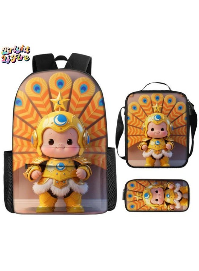 واضح من النار مساعد جيد للسفر اللطيف! مجموعة من ثلاث قطع من حقائب الرسوم المتحركة الحصرية للأطفال والمراهقين، خفيفة ومريحة (يمكن للطلاب والأطفال والأصدقاء استخدامها في النزهات ورياضات تسلق الجبال والذهاب إلى المدرسة وما إلى ذلك) - 93 - Image 1