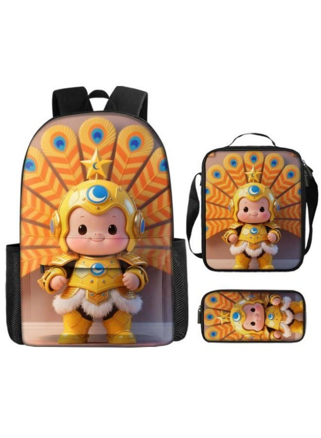 واضح من النار مساعد جيد للسفر اللطيف! مجموعة من ثلاث قطع من حقائب الرسوم المتحركة الحصرية للأطفال والمراهقين، خفيفة ومريحة (يمكن للطلاب والأطفال والأصدقاء استخدامها في النزهات ورياضات تسلق الجبال والذهاب إلى المدرسة وما إلى ذلك) - 93 - Image 2