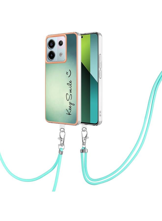The Bros Case For Xiaomi Redmi Note 13 Pro 5G Global Electroplating Dual-side IMD Phone Case with Lanyard