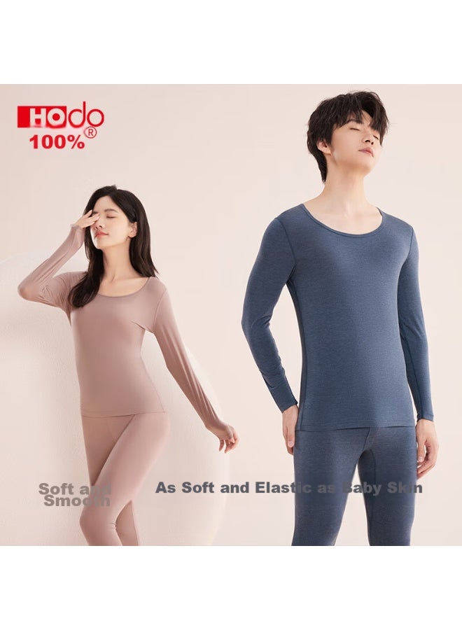 Hongdou Men's Modal Color-spun Ultra-thin Soft Warm 60s Base Layer Autumn Underwear Set - Image 1