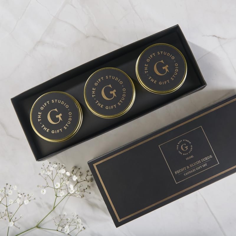 THE GIFT STUDIO.COM Candles Peony Blush Suede Set of 3 The Gift Studio - Image 2
