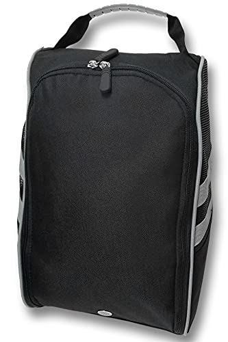 CaddyDaddy Golf Modern Golf Shoe Bag, Black/Grey - Image 1