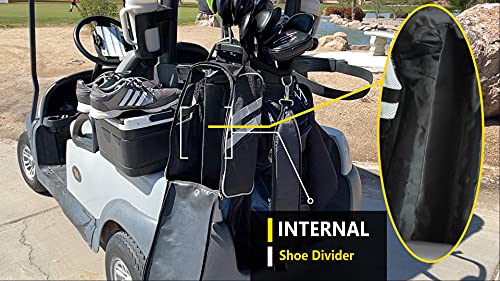 CaddyDaddy Golf Modern Golf Shoe Bag, Black/Grey - Image 3