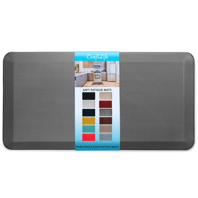 ComfiLife Anti Fatigue Floor Mat  34 Inch Thick Kitchen Mats for Floor Standing Desk Mat Kitchen Rug  Comfort at Home Office  Durable  Stain Resistant  NonSlip Bottom 24 x 70 Charcoal