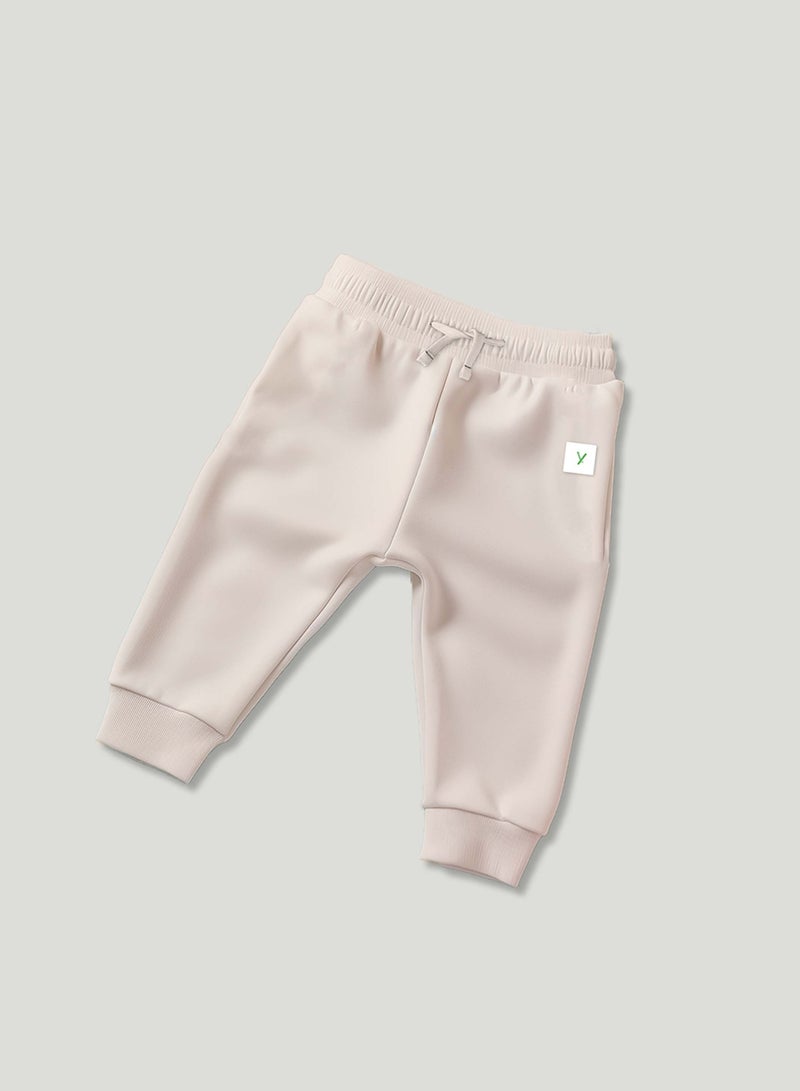 LUAY Unisex 100% Bamboo based Ultra-Soft fabric Sweat Pant_Cream  - Image 2