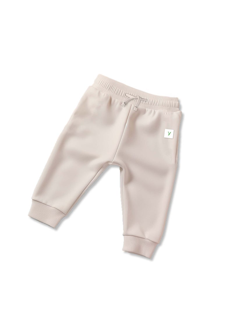 LUAY Unisex 100% Bamboo based Ultra-Soft fabric Sweat Pant_Cream  - Image 3
