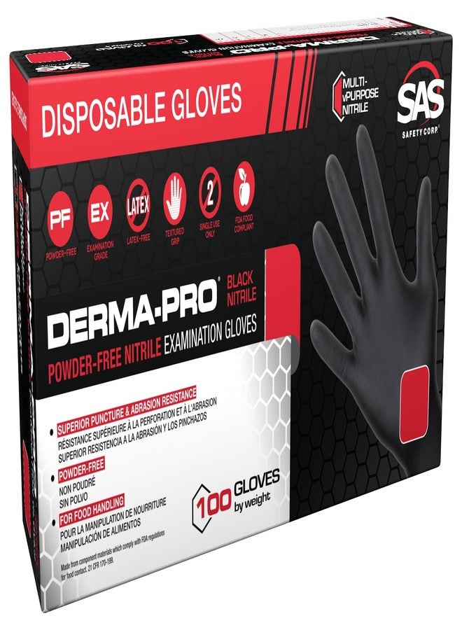 SAS Safety MDCO17901 Derma Pro Powder-Free Exam Grade Nitrile Gloves, L Size - Image 2