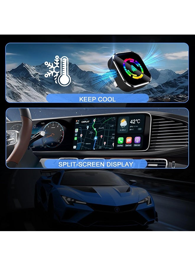 دبليو أف أف أو محول سيارة لاسلكي 2 في 1 CarPlay صندوق صغير - مع بلوتوث 5.0 وواي فاي - صندوق ذكي للسيارة يحول CarPlay السلكي إلى لاسلكي - للسيارات التي تدعم CarPlay/Android Auto السلكية - اتصال تلقائي، التوصيل والتشغيل - Image 3