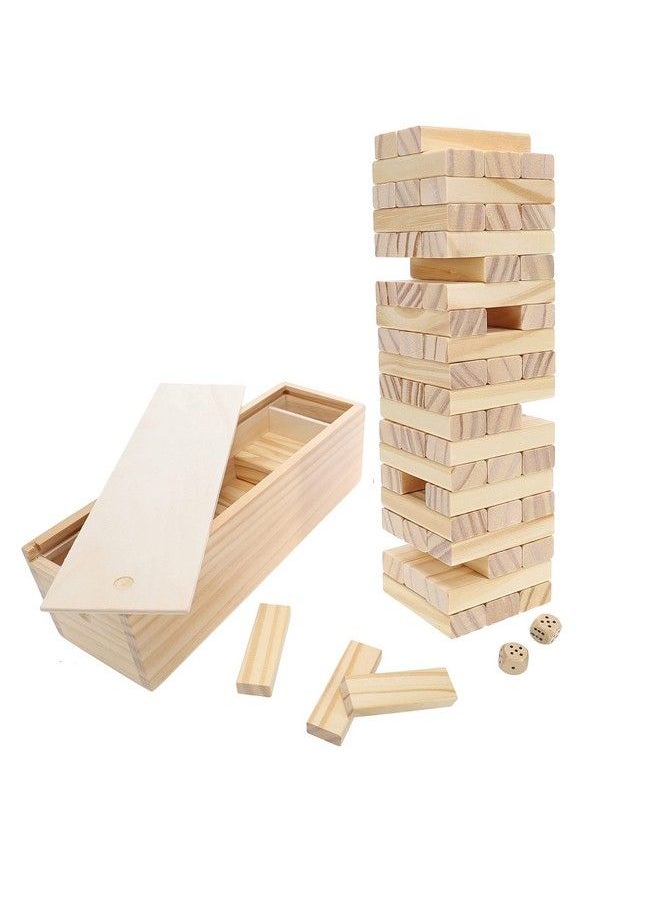 WE Games Wooden Block Stacking Tower Block Party Stacking And Tumble Game Party Game For Adults Tumble Tower Wedding Guest Book Alternative Tabletop Games Includes Storage Case 12 Inches  - Image 1