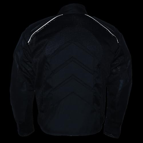 NexGen SH2153 Men's Black CE Armored Motorcycle Textile and Leather Combo Jacket - 3X-Large - Image 5