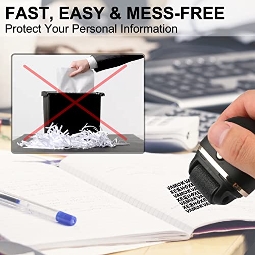 Lomil Identity Protection Roller Stamps 2 Pack - Confidential Roller Stamp with 4 Refills - Wide Identity Theft Protection Stamp for ID Blockout, Privacy & Security(Black) - Image 4