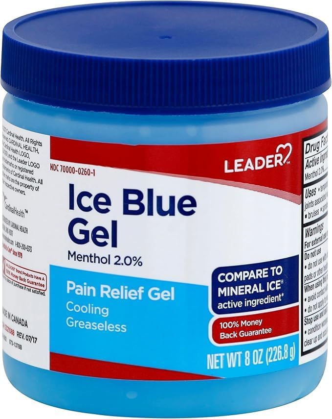LEADER Mineral Ice Blue Gel Menthol 2 Pain Relief Gel Topical Analgesic for Muscle Pain Backache Arthritis  Sport Injuries for Adults and Kids 2 Compare to Mineral Ice 8 oz Pack of 2 - Image 2