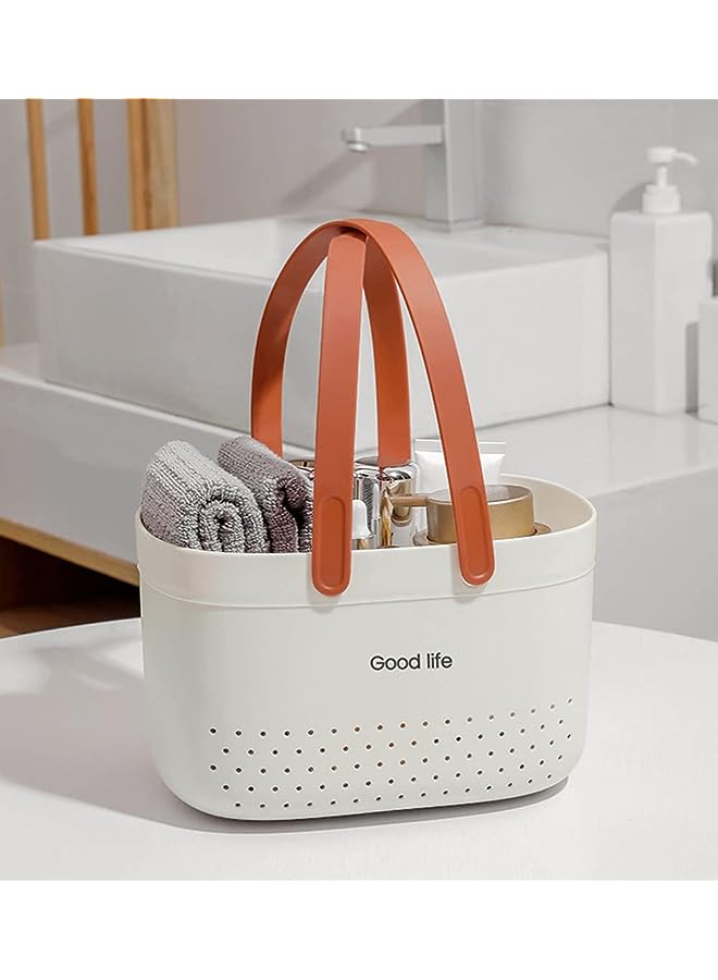 راكسوم سلة دش العلبة، U-HOOME البلاستيك دش العلبة منظم المرافق حمل مع مقبض للصابون، الشامبو، أمشاط، العلبة دش الجرف المنظم سلة للحمام، المطبخ، غرفة النوم - Image 1