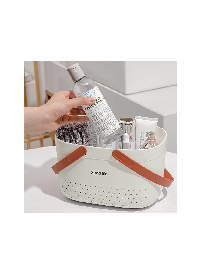 راكسوم سلة دش العلبة، U-HOOME البلاستيك دش العلبة منظم المرافق حمل مع مقبض للصابون، الشامبو، أمشاط، العلبة دش الجرف المنظم سلة للحمام، المطبخ، غرفة النوم - Image 4