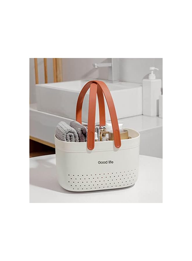راكسوم سلة دش العلبة، U-HOOME البلاستيك دش العلبة منظم المرافق حمل مع مقبض للصابون، الشامبو، أمشاط، العلبة دش الجرف المنظم سلة للحمام، المطبخ، غرفة النوم - Image 2