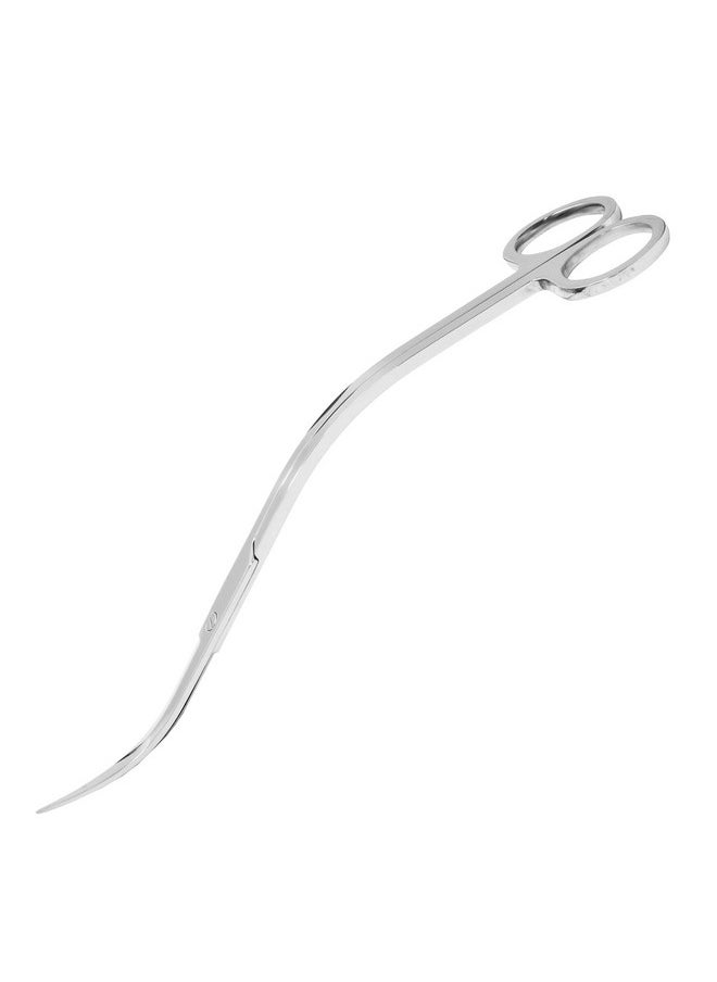 Mandala Crafts Mandala Crafts Stainless Steel Curved Aquarium Scissors - Aquarium Extra Long Scissors for Aquatic Plants - Silver Wave Scissors Aquascape Scissors for Fish Tank  - Image 1