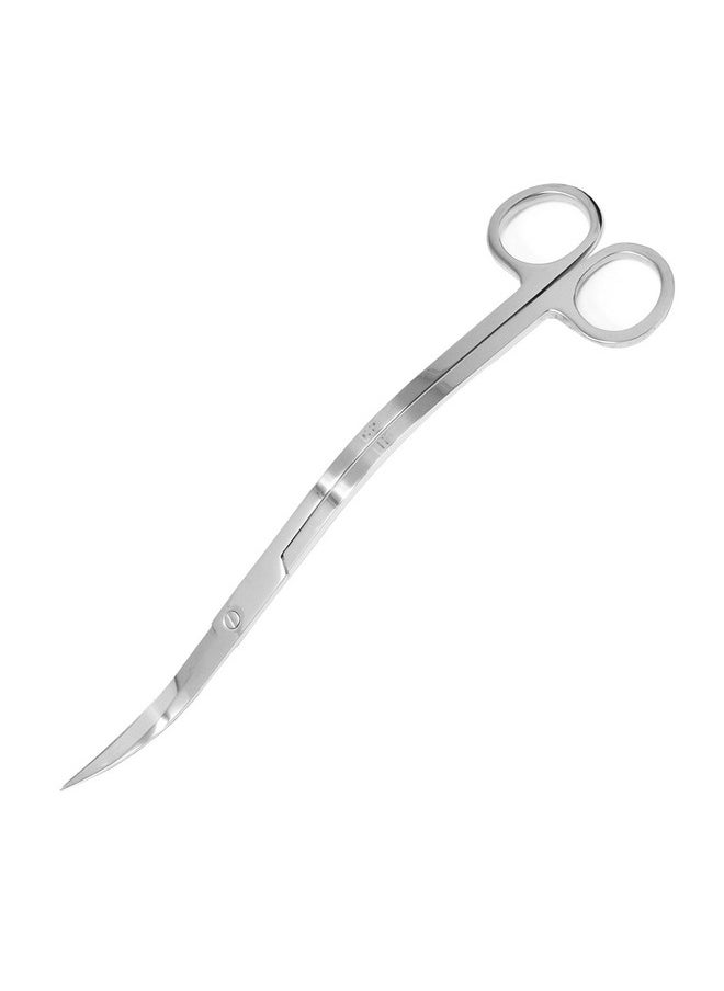 Mandala Crafts Mandala Crafts Stainless Steel Curved Aquarium Scissors - Aquarium Extra Long Scissors for Aquatic Plants - Silver Wave Scissors Aquascape Scissors for Fish Tank  - Image 2