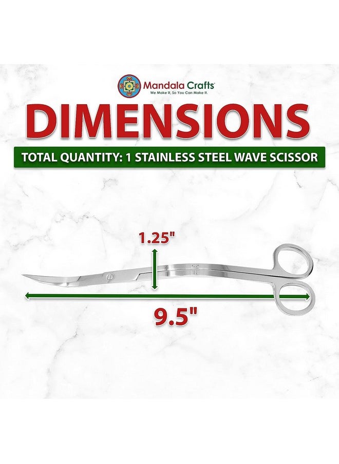 Mandala Crafts Mandala Crafts Stainless Steel Curved Aquarium Scissors - Aquarium Extra Long Scissors for Aquatic Plants - Silver Wave Scissors Aquascape Scissors for Fish Tank  - Image 3