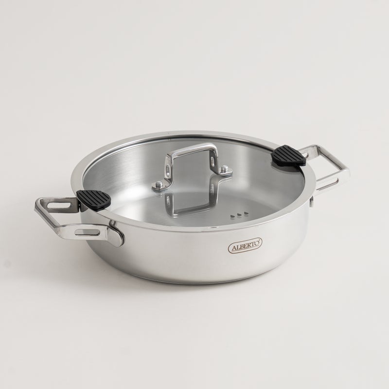 ألبرتو طقم قدور 8 قطع ستانلس ستيل، فضي - Image 5