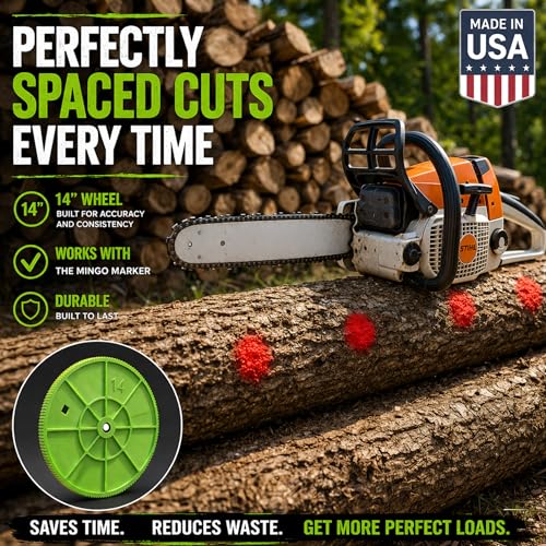 THE MINGO Marker Firewood Marking Wheel Chainsaw Firewood Measuring Tool Marking Measuring Marker Mingo Marker Firewood Cutting Tools Firewood Logging Tools 14 Marking Wheel - Image 3
