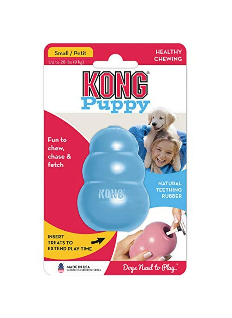 KONG - Puppy Toy - Natural Teething Rubber - Fun to Chew, Chase and Fetch (Includes One Toy, Color May Vary) Small KP3…