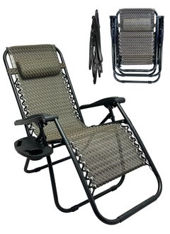 RENOVO Patio Chaise Lounges Chair gravity chair with adjustable backrest and footrest Sunlounger for Poolside Backyard and Beach  - Image 1