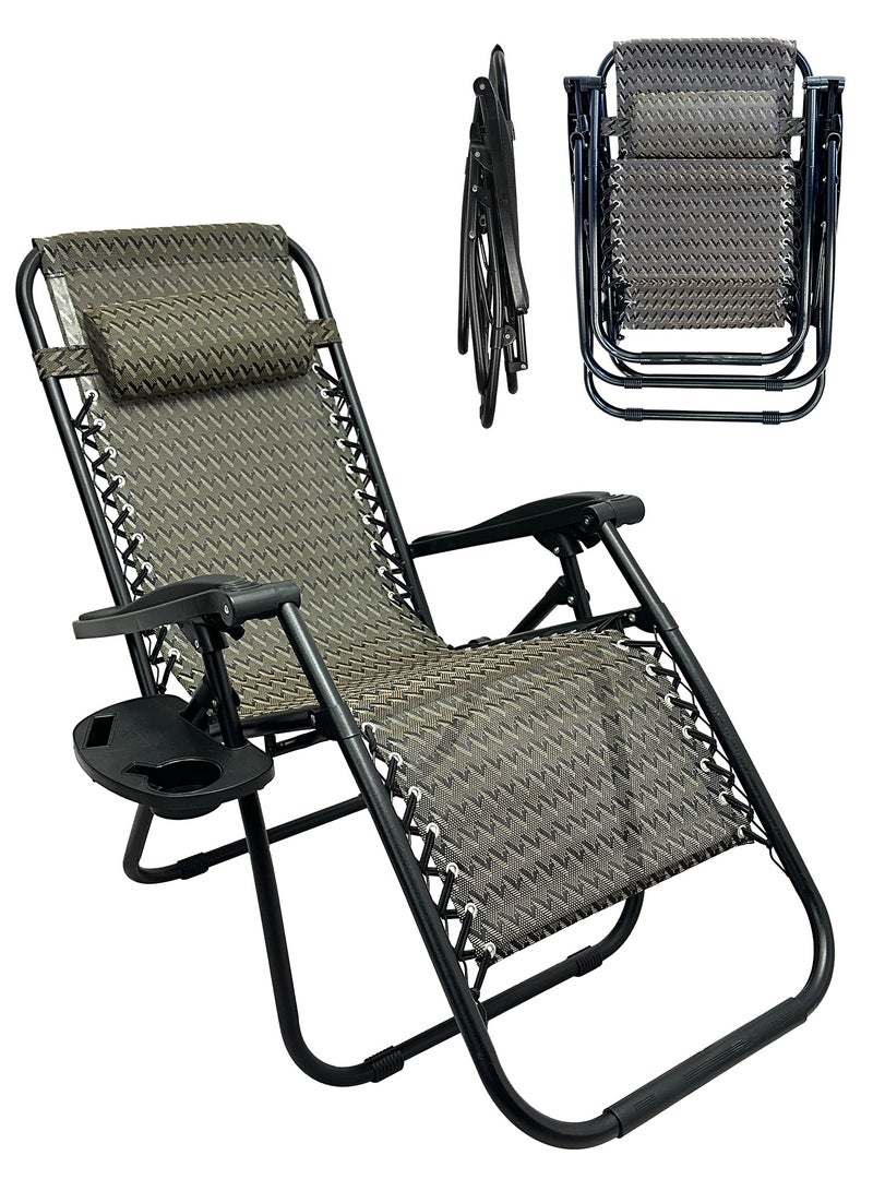 RENOVO Patio Chaise Lounges Chair gravity chair with adjustable backrest and footrest Sunlounger for Poolside Backyard and Beach - Image 1