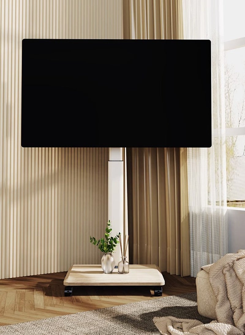 Fh Rolling TV Floor Stand for 26 to 70 inch TVs with 1-Shelf Storage Base,Portable Mobile Cart with Wheels, with Swivel Mount,Corner Universal Stands for Bedroom, Outdoor - Image 2