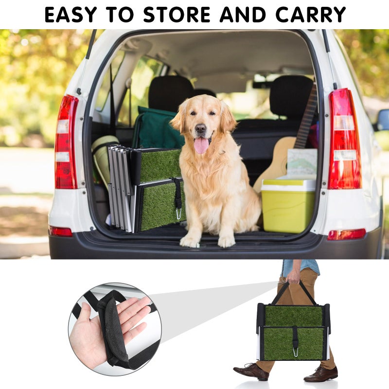 DGSL Dog Ramp for Car, Extra Wide 4 Steps Stairs for Truck, Folding Steps for Dogs with Non-Slip Surface, Pet Loader Dog for Large Dog, SUV, Side Door and Bed (Green, 16.9In-4 Steps) - Image 5