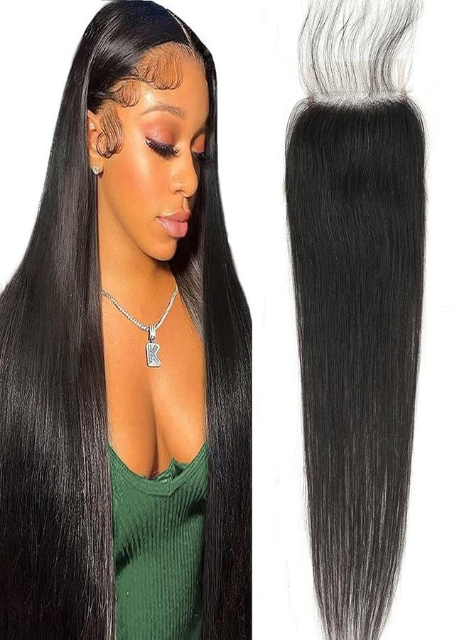 AUTTO 4x4 Skinlike HD Lace Closure 4x4 Straight Human Hair Lace Closure Brazilian 4x4 Closure 10inch Virgin Straight Closure 100% Real Human Hair Free Part Closure Pre Plucked Natural Hairline - Image 1