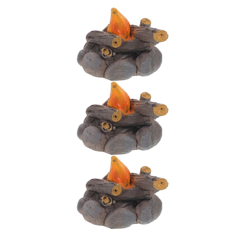 3pcs Miniature Bonfire Model Tiny Fire Miniature Decoration for Landscape Scene Setting - Image 5