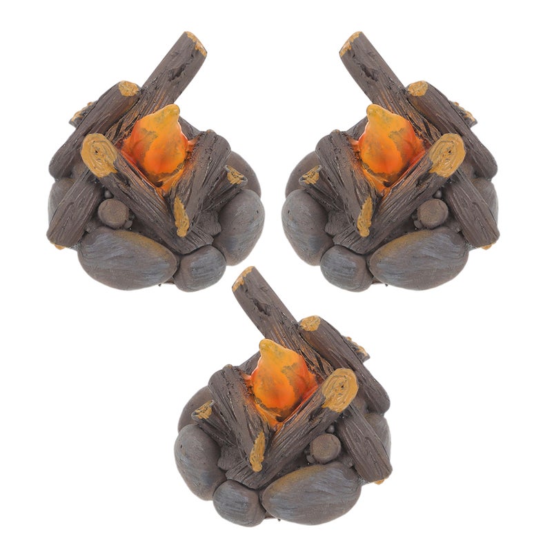 3pcs Miniature Bonfire Model Tiny Fire Miniature Decoration for Landscape Scene Setting - Image 4