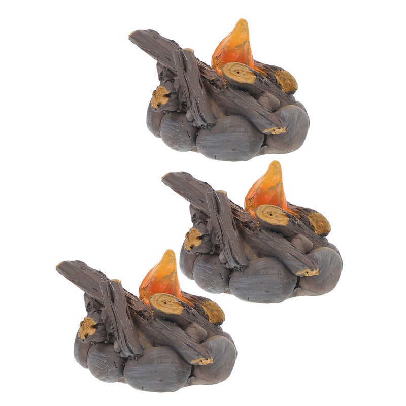 3pcs Miniature Bonfire Model Tiny Fire Miniature Decoration for Landscape Scene Setting - Image 3