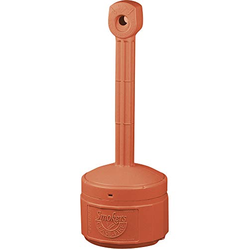 Justrite, Personal Smoker’s Cease-Fire Outdoor Ashtray, Polyethylene Standing Ashtray with Steel Bucket, 1 Gallon, Terracotta, 26806T - Image 4