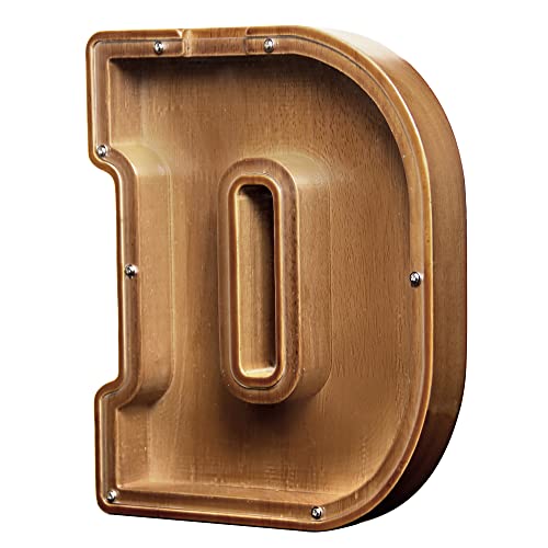 AORCMITN Large Wooden Letter Coin Personalized Piggy Bank for Boys Girls Kids Toddler Adults Money Bank Best Gift for Friends 92 InchD - Image 1
