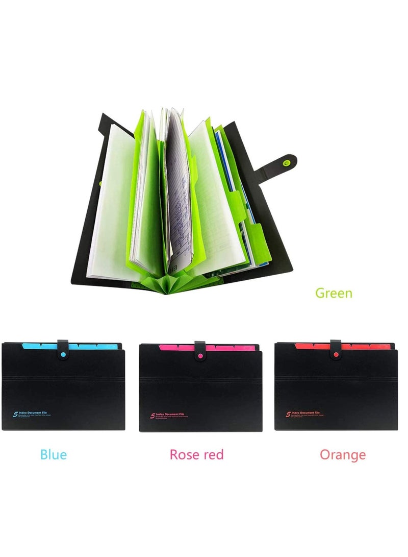 SYOSI 4 Pack Expanding File Folders 6 Pockets, Accordion File Organizer File Folder Expanding Folders A4 Letter Size Document Organizer for School Office - Image 3
