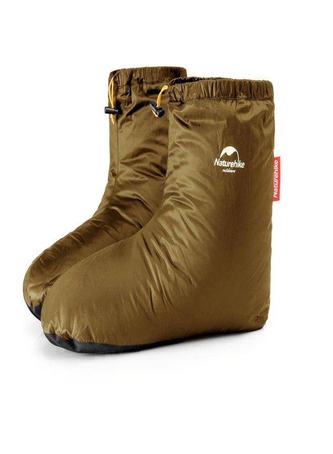 windhike Naturehike Ultralight Winter Goose Down Booties, Camping Warm & Cozy Down Sleeping Socks for Men & Women, Down Filled Slipper Boots with Storage Bag (M, Goose Down-Brown) - Image 1